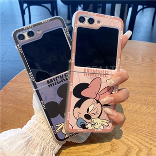 เคสโทรศัพท์มือถือ ซิลิโคนนิ่ม แบบใส ลายการ์ตูนมิกกี้ มินนี่เมาส์ พับได้ สําหรับ Samsung Galaxy Z Flip5 Z Fold5 Z Flip4 Z Fold4 2023 Z Flip 5 4 Z Fold 4 5