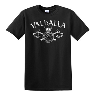 เสื้อยืด ลาย Valhalla Norse Odin Viking Ragnarok Thor Odin Loki สําหรับผู้ชาย