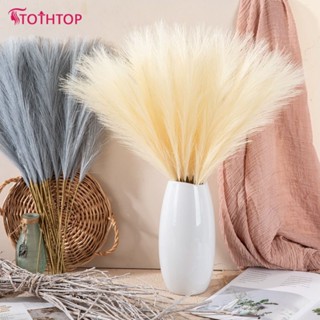 ประดิษฐ์ Pampas Grass Bouquet วันหยุดงานแต่งงานตกแต่งบ้านโรงงานจำลอง DIY ดอกไม้ปลอมกก Boho [TOP]