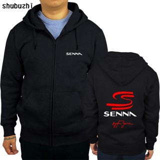 เสื้อกันหนาว มีฮู้ด ลายรถแข่ง Shubuzhi Style Ayrton Senna Brazilian สําหรับผู้ชาย ไซซ์ S ถึง 3Xl