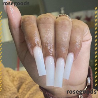 Rosegoods1 เล็บปลอม ถอดออกได้ DIY สีขาว 24 ชิ้น