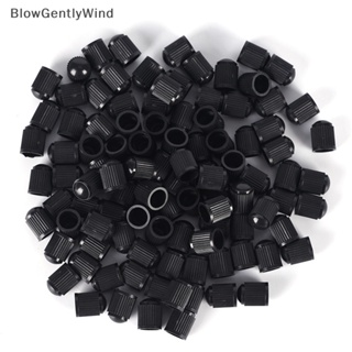 Blowgentlywind จุกวาล์วยางล้อรถยนต์ รถบรรทุก รถจักรยานยนต์ พลาสติก สีดํา 100 ชิ้น BGW