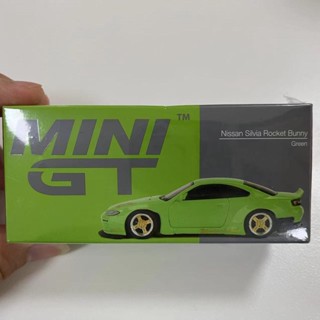 เลขที่ 1: 64 MINIGT โมเดลรถยนต์ รุ่น 537 Nissan Rocket Rabbit S15 Green Shizuoka Limited โลหะผสม ของเล่นสําหรับเด็ก