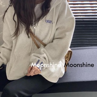 Moon  เสื้อกันหนาว เสื้อคลุม ย้อนยุคในอเมริกา oversize 2023 NEW ทันสมัย Stylish ins ทันสมัย A28J11S 36Z230909