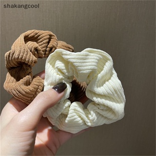 Shakangcool ยางรัดผม ผ้าลูกฟูก สีพื้น ยืดหยุ่น สําหรับผู้หญิง SGL