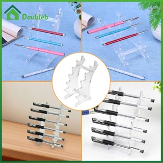 【Doub X ✮】ชั้นวางแปรงแต่งหน้า พลาสติก 6 ช่อง สําหรับโรงเรียน สํานักงาน บ้าน ✮