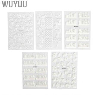 Wuyuu Nail Art Decoration 5 Sheets Embossed DIY Unique  For Salon Nails