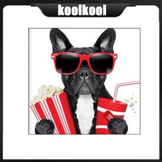 Kool Cool Dog 5D DIY ชุดงานปักครอสติชเม็ดบีด ทรงเพชร สําหรับตกแต่งผนังบ้าน