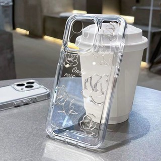 กันกระแทก Space Case Compatible for iPhone 11 13 14 12 Pro Max XR 7 8 SE Plus X XS Max SE 2020 2022 ดอกไม้ Clear