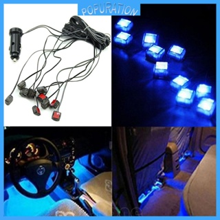 Pop โคมไฟ LED 12V 10 in 1 สีฟ้า สําหรับตกแต่งภายในรถยนต์