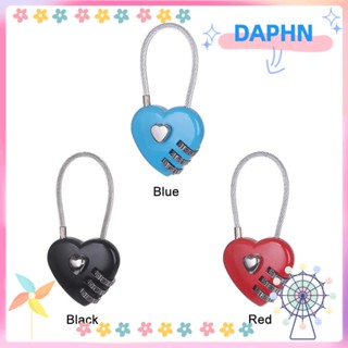 Daphs ตัวล็อกกระเป๋าเดินทาง แบบใส่รหัสผ่าน โลหะผสมสังกะสี รูปหัวใจ 3 หลัก 1 ชิ้น