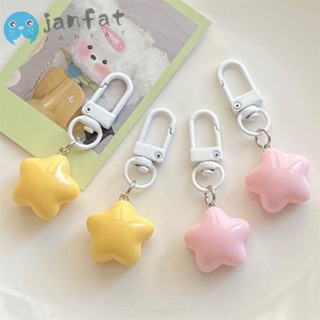 Janfat พวงกุญแจ จี้รูปดาวน่ารัก สีเหลือง สีชมพู สร้างสรรค์ สําหรับห้อยกระเป๋าเป้ 8 ชิ้น