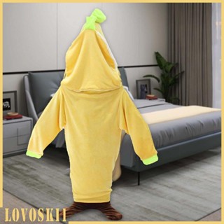 [Lovoski1] ชุดนอนจั๊มสูท ผ้าห่ม ผ้าสักหลาด แบบนิ่ม มีฮู้ด ลายผลไม้อีสเตอร์ ขนาดพกพา