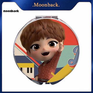 &lt;moonback&gt; กระจกแต่งหน้า สองด้าน แบบพกพา สําหรับกระเป๋าถือ โต๊ะเครื่องแป้ง