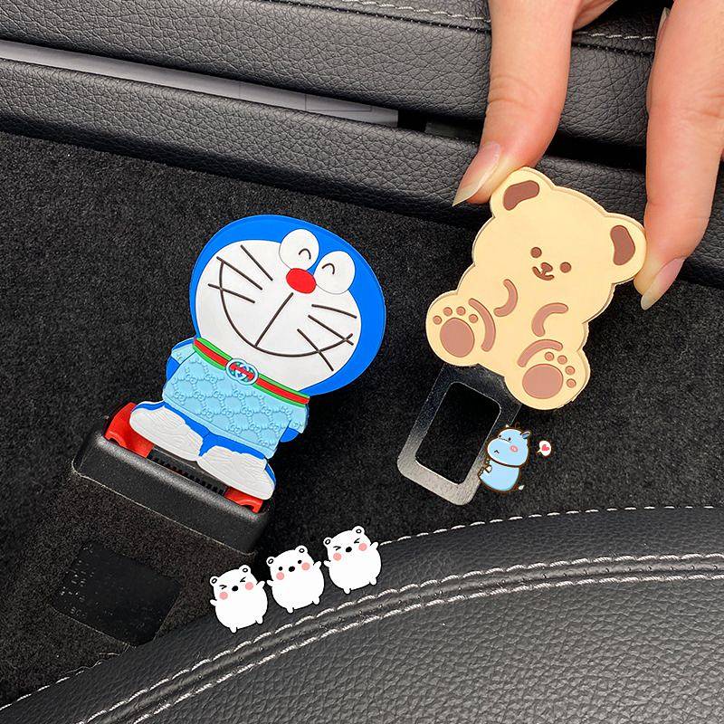 Car Safety Plug with Lock Stopper Bayonet Extension Holder Connector Plate Car Pick Head Lock Cute Supplies Car seat belt supplies car interior accessories