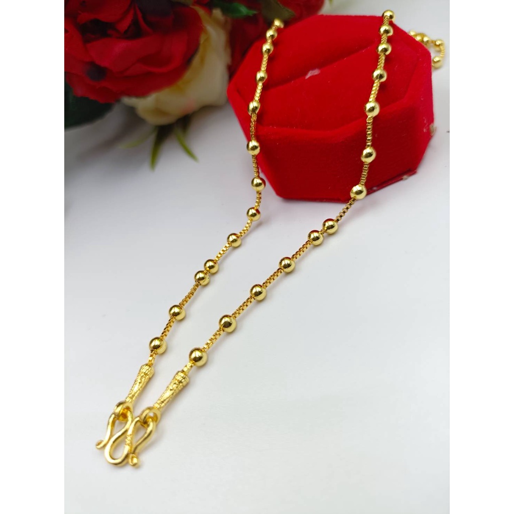 THAIJY15 k703 สร้อยคอ ลายโซ่สลับไข่ปลา หนัก 2 สลึง ยาว 20-24 นิ้ว