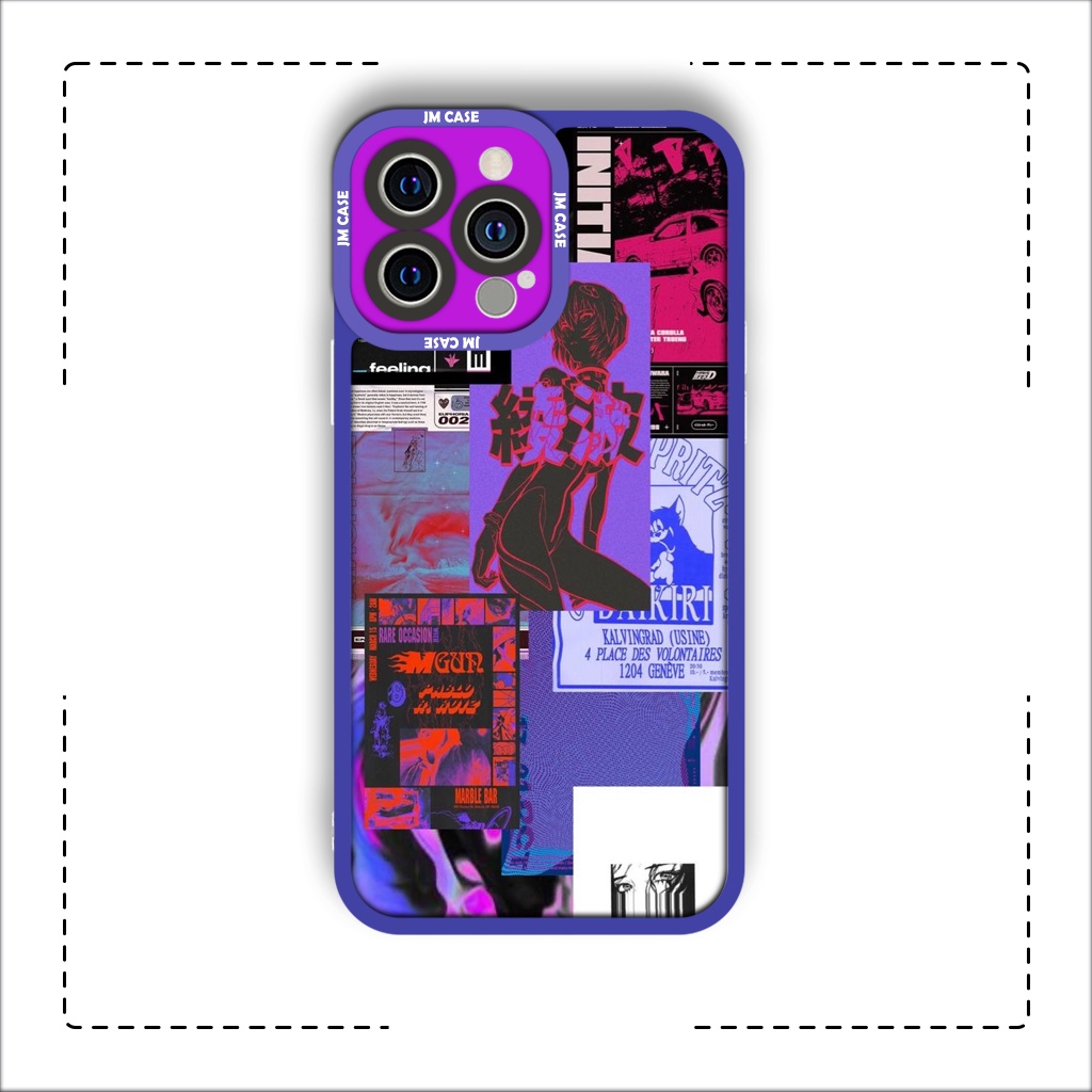Jicase Evangelion Collage Aesthetic Anime Manga Square Edge เคส iphone