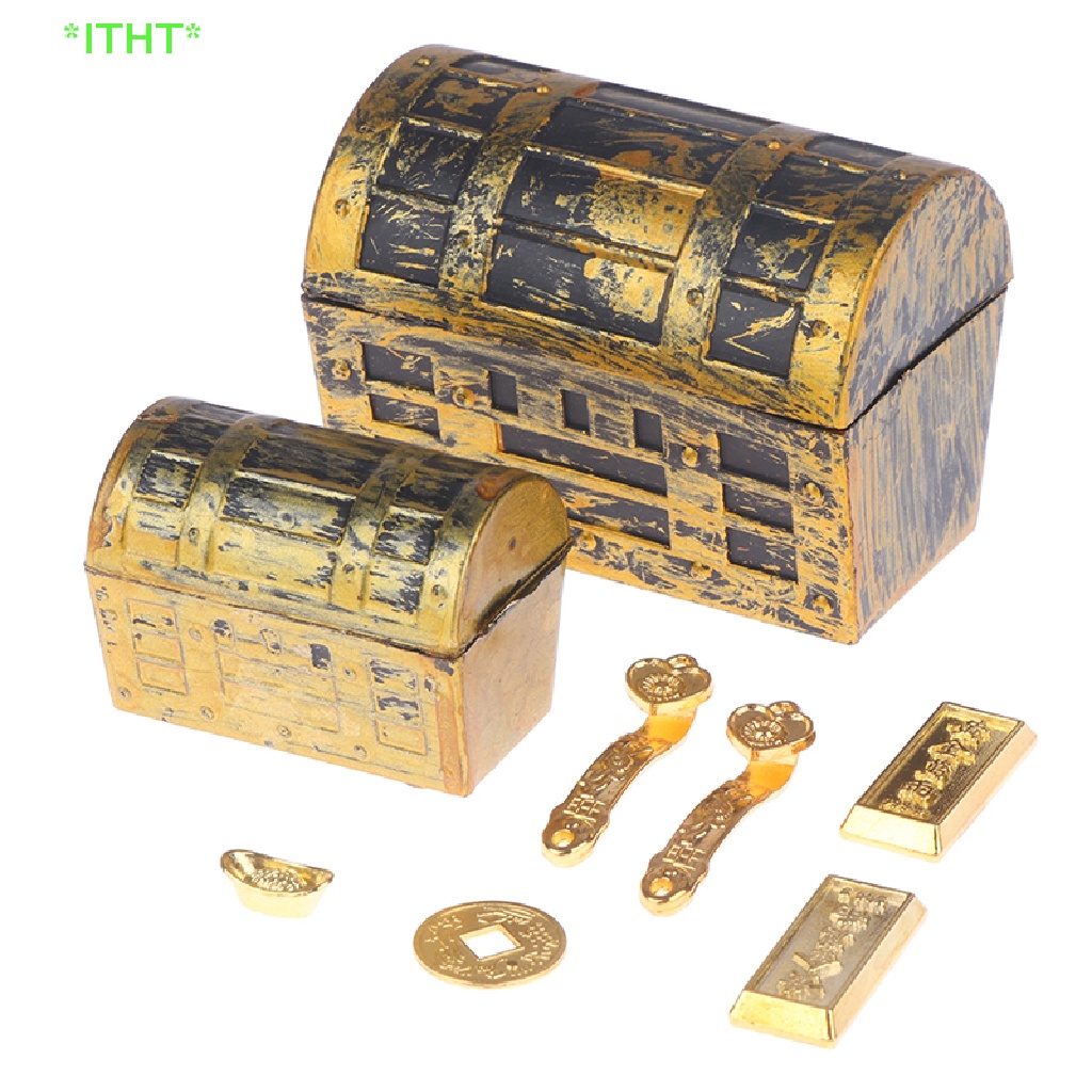 Itht> โมเดลเหรียญทอง ทองแดง ขนาดเล็ก 1:12 สําหรับตกแต่งบ้านตุ๊กตา 1 2 10 ชิ้น