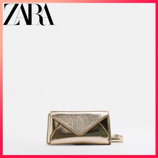 Zara สินค้าใหม่ กระเป๋าสะพายไหล่ สายโซ่ ขนาดเล็ก สีทอง สําหรับผู้หญิง