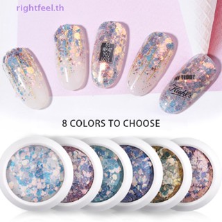 Rightfeel.th ชุดกลิตเตอร์ หกเหลี่ยม สีทอง สําหรับตกแต่งเล็บ DIY