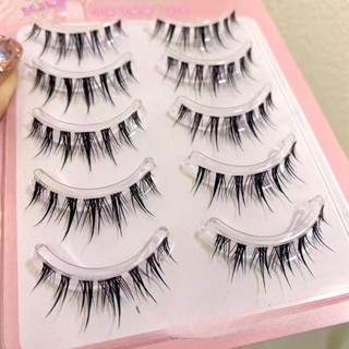 MengJieShangPin ขนตาปลอม 3D ชุดขนตาปลอม Curling Natural False Lashes ขนตาปลอม แบบนุ่ม และเย็นสบาย ดูเป็นธรรมชาติ