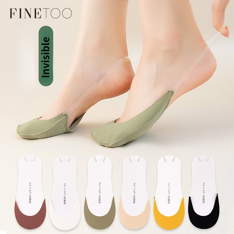 Finetoo ถุงเท้าข้อสั้น ผ้าเรยอน ผ้าฝ้าย กันลื่น กันกลิ่น สําหรับผู้หญิง