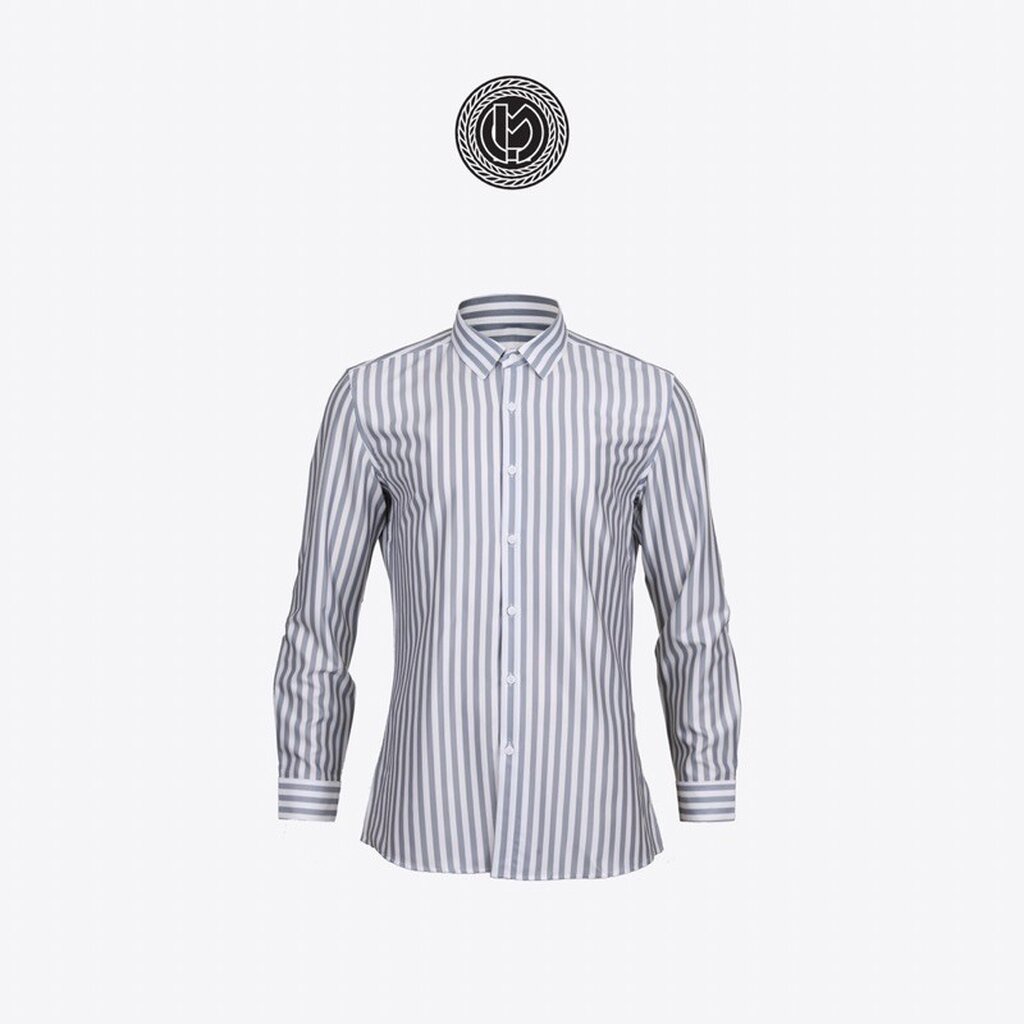 เสื้อเชิ้ตลายทาง คอปกธรรมดา