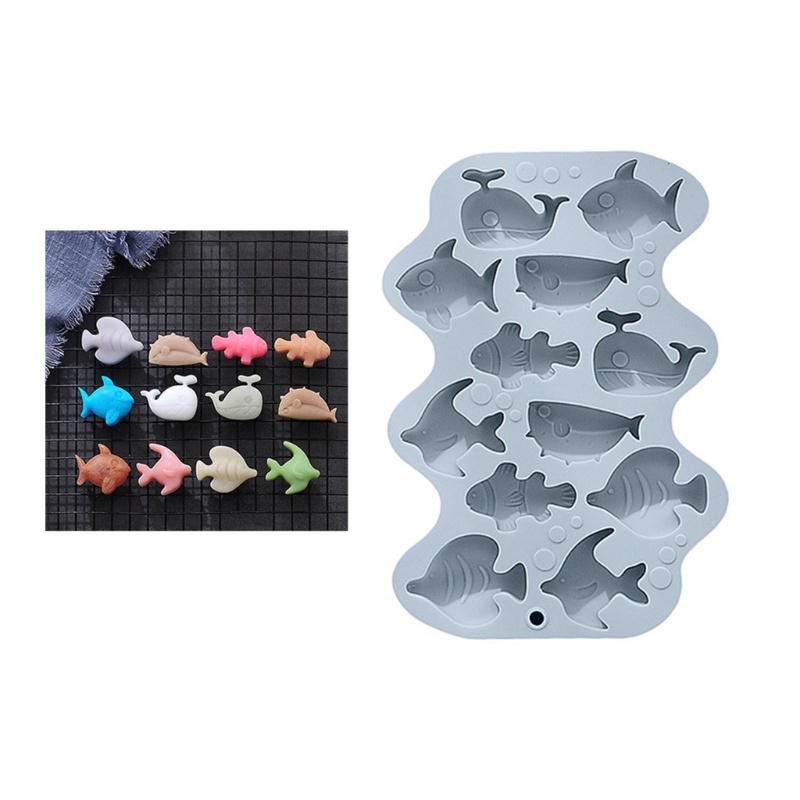 WOW 12 Cavity Marine ซิลิโคนยืดหยุ่นเกรด Mould Clay เรซิ่นเซรามิค Candy