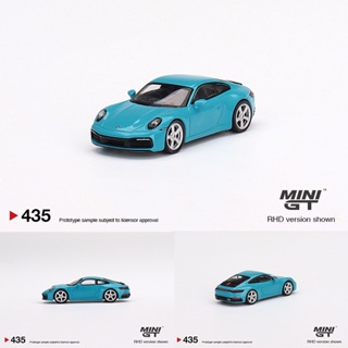 โมเดลรถยนต์ อัลลอย ขนาดเล็ก สีฟ้า 435 MINI GT 1:64 911 992