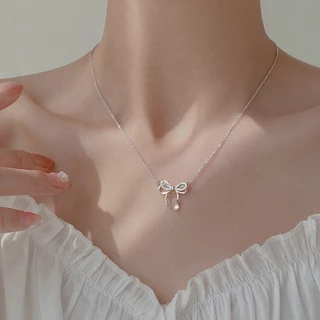 A HELLO GIRL สร้อยคอโช้กเกอร์ ประดับโบว์ / ต่างหู / สร้อยข้อมือ พลอยเทียม แฟชั่นสําหรับผู้หญิง