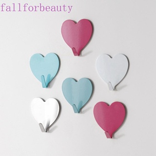 Fallforbeauty ตะขอแขวนผ้าขนหนู กุญแจ รูปหัวใจ มีกาวในตัว สําหรับห้องครัว