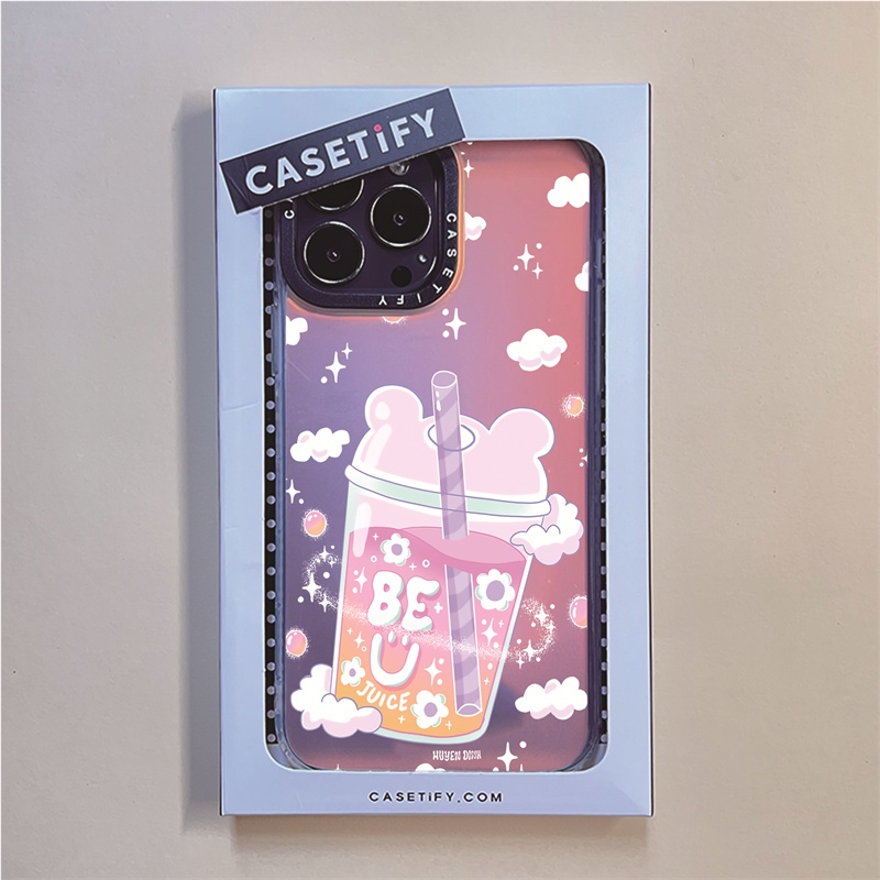 Casetify X เคสโทรศัพท์มือถือ PC TPU แบบแข็ง ลายเครื่องดื่มเลเซอร์ สําหรับ IPhone 14 Pro MAX 14 Plus 13 Pro MAX 12 Pro MAX 11 Pro MAX XS MAX XR X