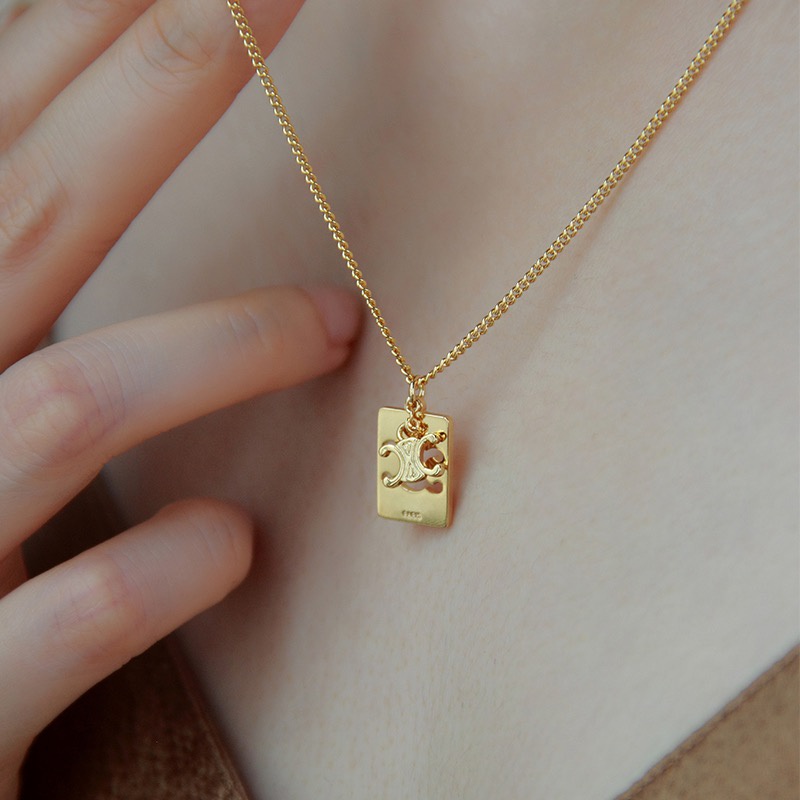 แฟชั่น Elegant Arc de Triomphe 18K Gold ไทเทเนียมเหล็ก Clavicle สร้อยคอสร้อยข้อมือแหวนต่างหูหญิง Simple All-Match High-End สแตนเลสสร้อยคอต่างหูเครื่องประดับมือ