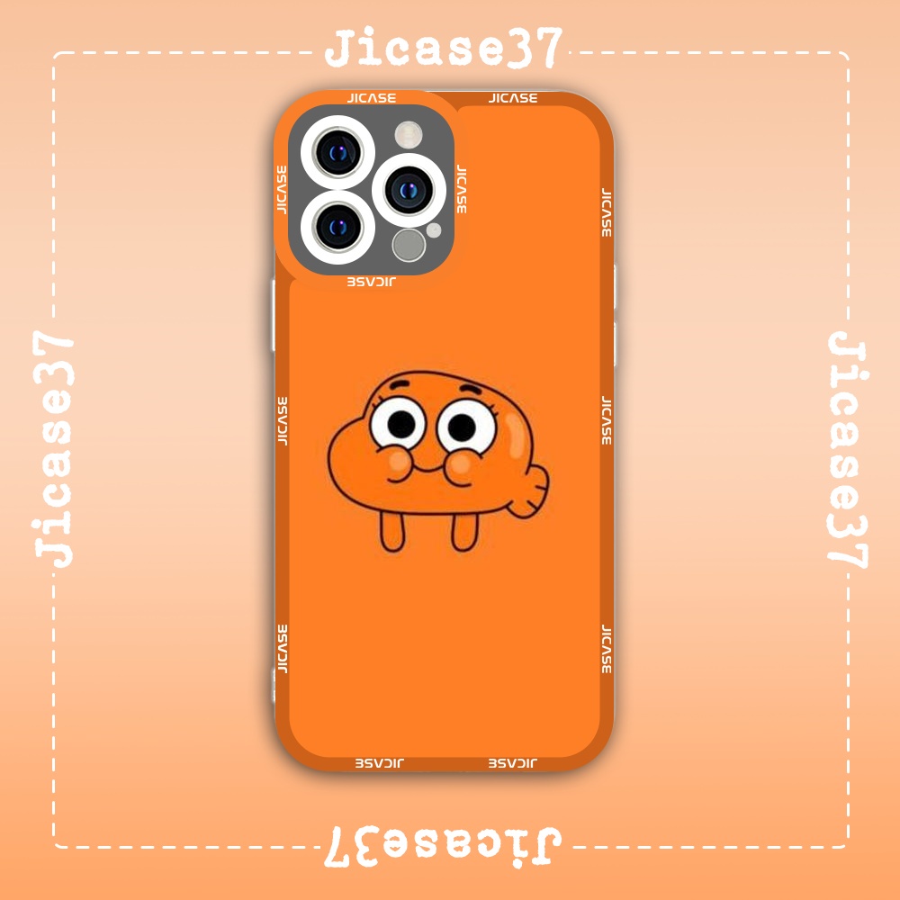 Jicase The Amazing World Of Gumball Darwin เคส iphone ขอบสี่เหลี่ยมการ์ตูน
