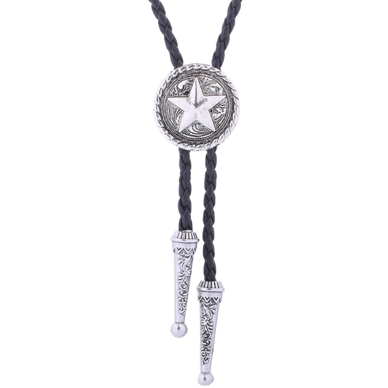 Sweetyvi1 อเมริกัน Bolo Tie Vintage Western Punk คาวบอย Star จี ้ หนัง Faux เชือกถักสายไฟสร ้ อยคอสําหรับ ราคา ถูกที่สุด ดีลบีเคเค แกลเลอรีภาพที่ 8