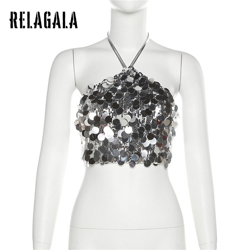 RelaGala ผู้หญิงแฟชั่นใหม่เซ็กซี่แขวนคอ Casual Street สายรัดเปลือย Halter Top — صورة 5