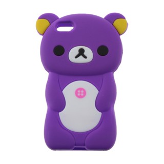 3D Cute Bear Soft ซิลิโคนฝาหลังเคสผิวสำหรับ iPhone 5 ออกแบบมาอย่างประณีตสีน้ำตาลสวยทนทาน