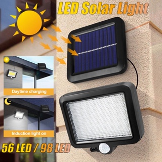 ไฟติดผนัง ไฟโซล่าเซลล์ solar cell 56 LED 98 LED 3โหมด เซ็นเซอร์ พลังงานแสงอาทิตย์Solar wall light