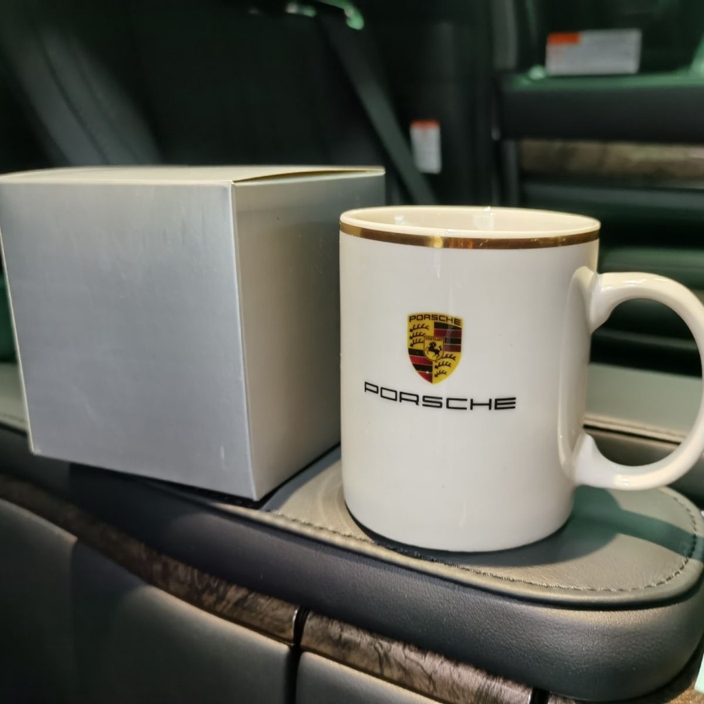Porsche classic rimmed mug car shop custom high-grade high temperature water cup macan Cayenne Cayma