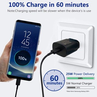 ชุดชาร์จ Samsung NOTE10 หัวชาร์จ+สายชาร์จ Super Fast Charger PD ชาร์จเร็วสุด 25W USB C to USB C Cable รองรับ รุ่น NOTE10 A90/80S20 S10 S9 S8 OPPO VIVO XIAOMI HUAWEIและโทรศัพท์มือถืออื่น ๆ