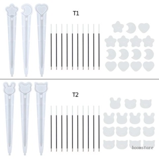 Boom แม่พิมพ์ซิลิโคนเรซิ่น รูปดาว ดวงจันทร์ หัวใจ สําหรับทําปากกาลูกลื่น เครื่องเขียน DIY