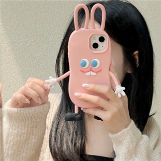 เคสโทรศัพท์มือถือ ซิลิโคน ลายการ์ตูนกระต่าย 3 มิติ น่ารัก สําหรับ iPhone 14 13 12 Pro Max 11 14promax