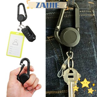 ZAIJIE Black Color ID Card Holder Keychain Anti Lost Lanyard Clip Badge Reel Clip New Retractable Mulitifunctional Belt Rope Key Ring