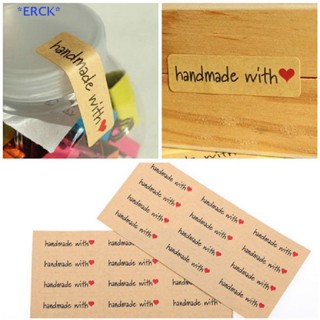 Erck&gt; สติกเกอร์ฉลากกระดาษคราฟท์ แฮนด์เมด DIY สําหรับติดบรรจุภัณฑ์ 120 ชิ้น