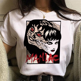 เสื้อยืด พิมพ์ลายอนิเมะ Junji Ito สไตล์สตรีท สําหรับผู้หญิง