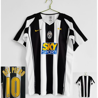 เสื้อกีฬาแขนสั้น ลายทีมชาติฟุตบอล Juventus 04 05 ชุดเหย้า สไตล์เรโทร สําหรับผู้ใหญ่