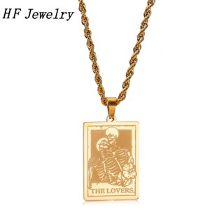 [HF Jewelry] สร้อยคอ สเตนเลส 316 จี้หัวกะโหลก สไตล์ฮิปฮอป แฟชั่น สําหรับผู้ชาย และผู้หญิง