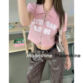 Moon  เสื้อครอป เสื้อแฟชั่นผู้หญิง y2k สีพื้น สําหรับผู้หญิง ใส่ไปคลับ ปาร์ตี้ 2023 NEW 23050404 ins fashion ทันสมัย รุ่นใหม่ A29J10I 36Z230909