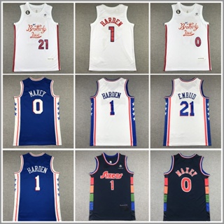 เสื้อกีฬาบาสเก็ตบอล ปักลาย Philadelphia 76ers Jersey แฟชั่นฤดูร้อน สําหรับผู้ชาย 2023