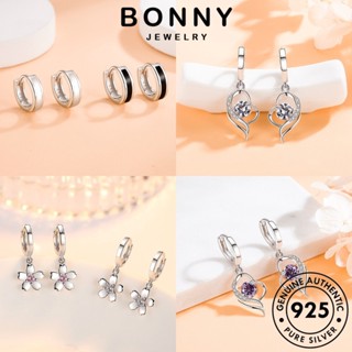 BONNY JEWELRY เครื่องประดับ แท้ เพชร ตุ้มหู เกาหลี ห่วง เงิน Silver หนีบ แฟชั่น ต้นฉบับ เครื่องประดับ ผู้หญิง มอยส์ซาไนท์ 925 ต่างหู วงกลมเล็ก M012